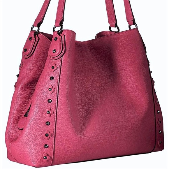 Coach Purse with Floral Rivets - Picture 2 of 5